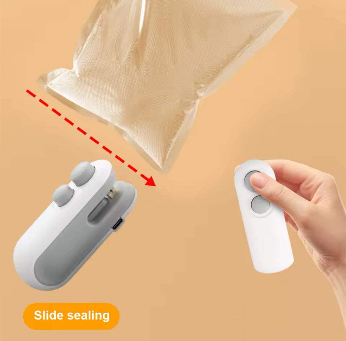 Portable Rechargeable Mini Heat Sealer | Handheld Food Bag Sealing Machine
