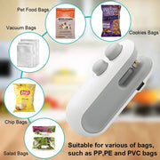 Portable Rechargeable Mini Heat Sealer | Handheld Food Bag Sealing Machine