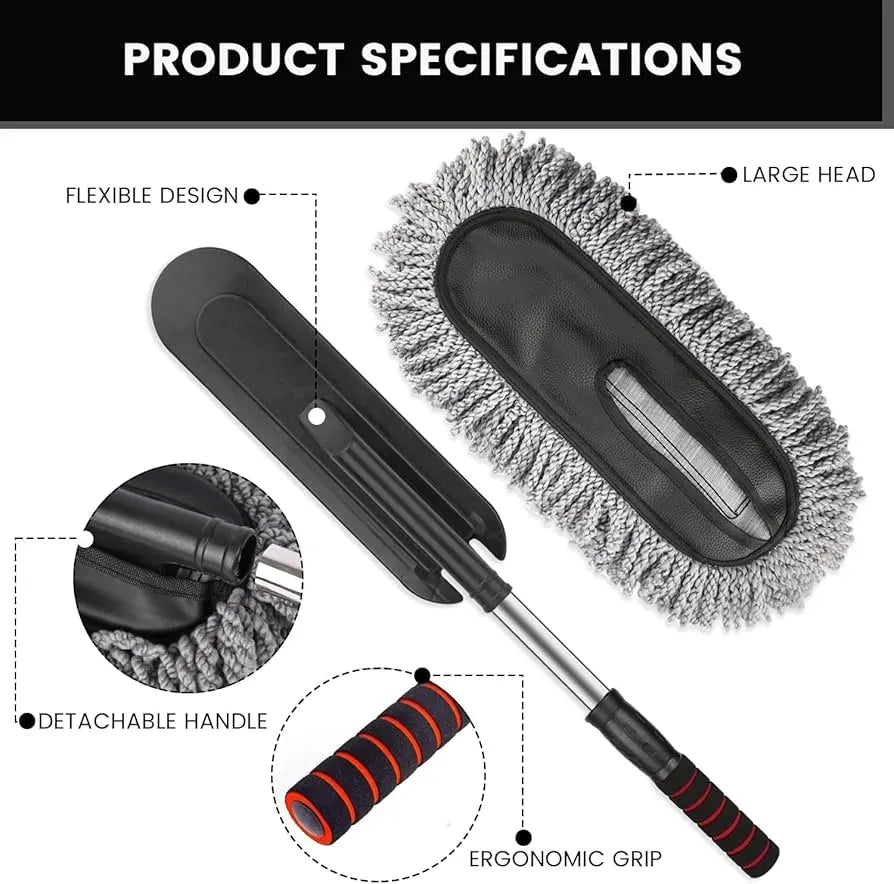 Microfiber Car Cleaning Duster | Telescopic Handle Exterior & Interior Cleaner