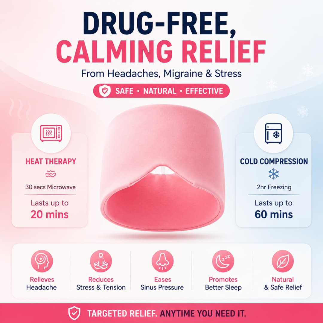 Migraine Relief Cap With Box - Instant Headache Relief Hat Reusable Gel Cap For Migraine Pain Relief Wearable Hot Cold Therapy Therapy (Random Color)